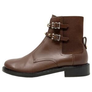 Valentino Garavani Rockstud Brown Leather Ankle Boots – Size 38.5